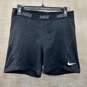 Nike Dri Fit Womens Black Purple Spandex Training Shorts‎ Size XL Inseam 5"